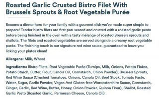 Roasted Bistro Filet Ingredients